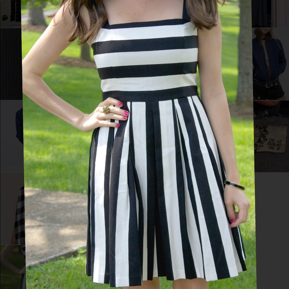 Loft Black and White Striped Dress